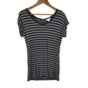 Old Navy Womens Striped Short Sleeve T-Shirt Size M Black White Lightweight‎